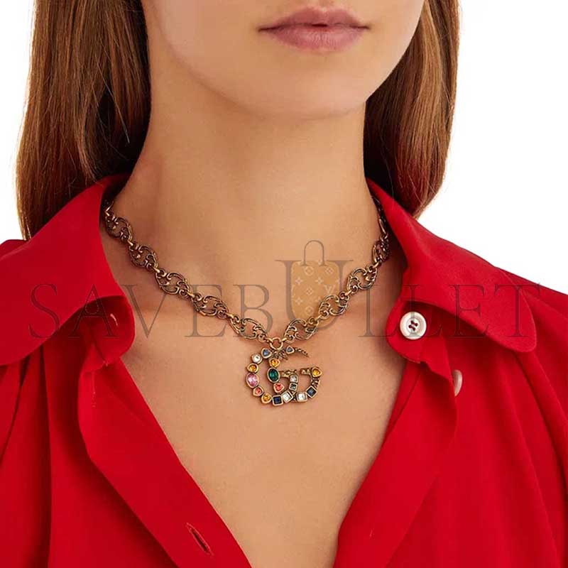 Gvc*1 gg crystal-embellished pendant